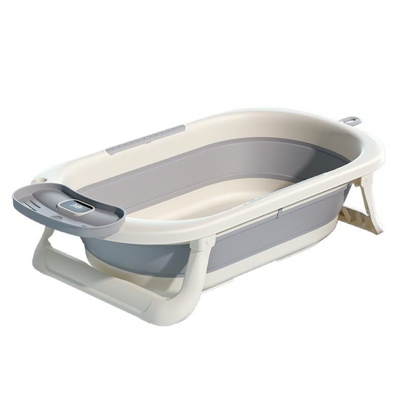 Temperature-sensitive baby bath basin, home bathroom anti-slip sitting and lying support bath rack, home baby folding