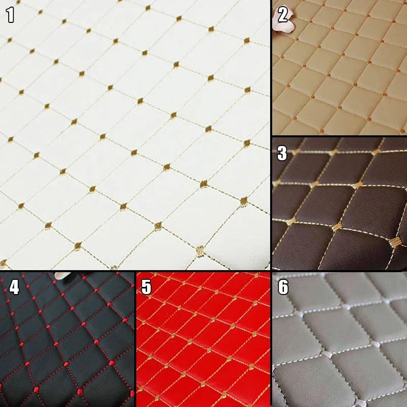 100x140cm Embroidery Quilted PVC Leather Fabric for Car Floor Mat Seat Decoration Faux Leathers Upholstery Wall Craft Material