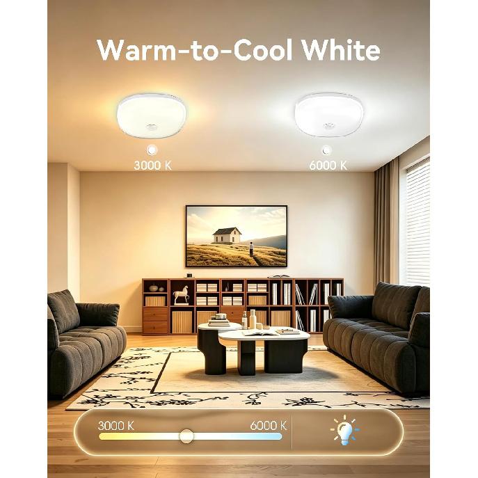 Rechargeable Ceiling Light with Switch, Wireless Closet Lights, Multicolor | No More Motion Sensor Guesswork – You Decide Every ON/OFF