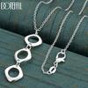 925 Sterling Silver Wedding Gift Bar Three Circle Pendant Necklace Fashion Jewelry