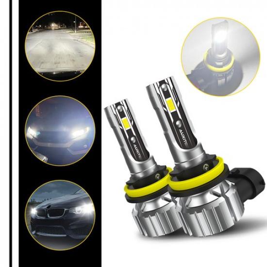 AUXITO H8/H9/H11/H16JP Headlight LED Super High/Low Bright White Lamps Pair Bulb