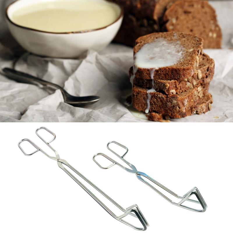 Stainless Steel Food Tongs Kitchen Utensil Buffet Cooking Tool Anti Heat Bread Clip Pastry Clamp for Desserts Salads BBQ
