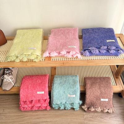 Fashionable Wool Knitted Scarf Autumn Winter Warm Simple Cold-Proof Shawl For Students Solid Color Versatile Thickened Muffler