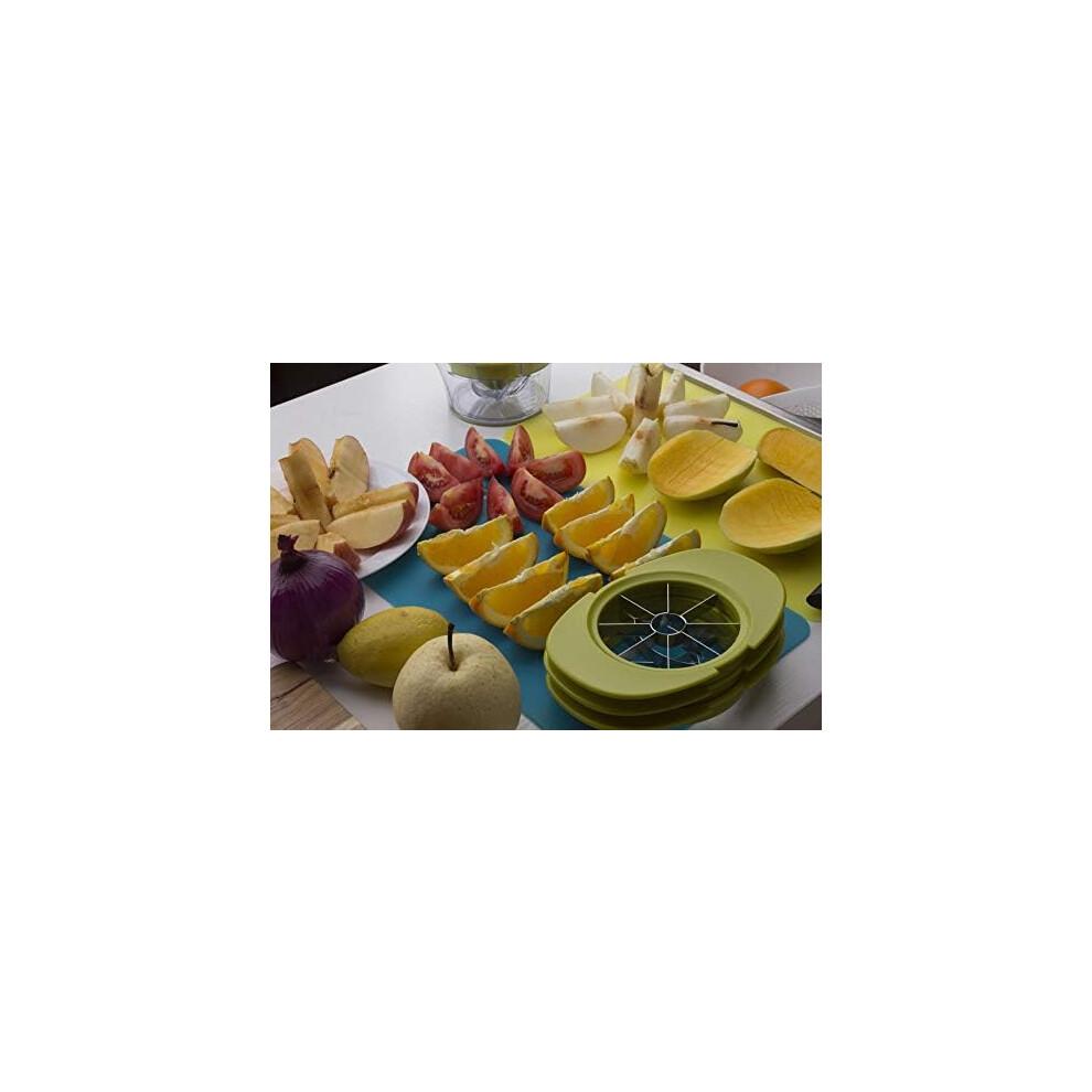 Kitchen Hero, Stainless Steel Heavy Duty Fruit Slicer For Apples, Pears, Mangoes, Tomatoes And More, Featuring Safety Cover And Dishwasher Safe