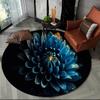 3D Luxury Flower Rose Daisy Nordic Round Carpet Rug for Living Room Bedroom Child Playroom Chair Decor,Pet Area Rug Non-slip Mat