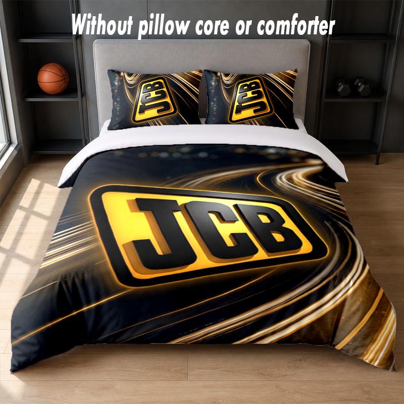 JCB Design Bed Bedding Set 1 Duvet Cover + 2 Pillowcases Soft Breathable Household Bed Linens