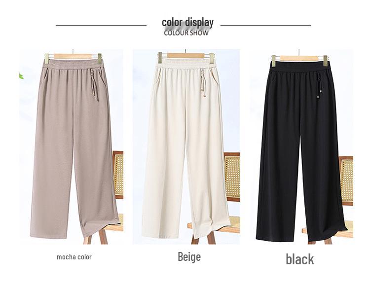 Summer High-Waisted Elastic Wide-Leg Maternity Pants for Women - Stylish, Slimming, Casual Wear for All Ages