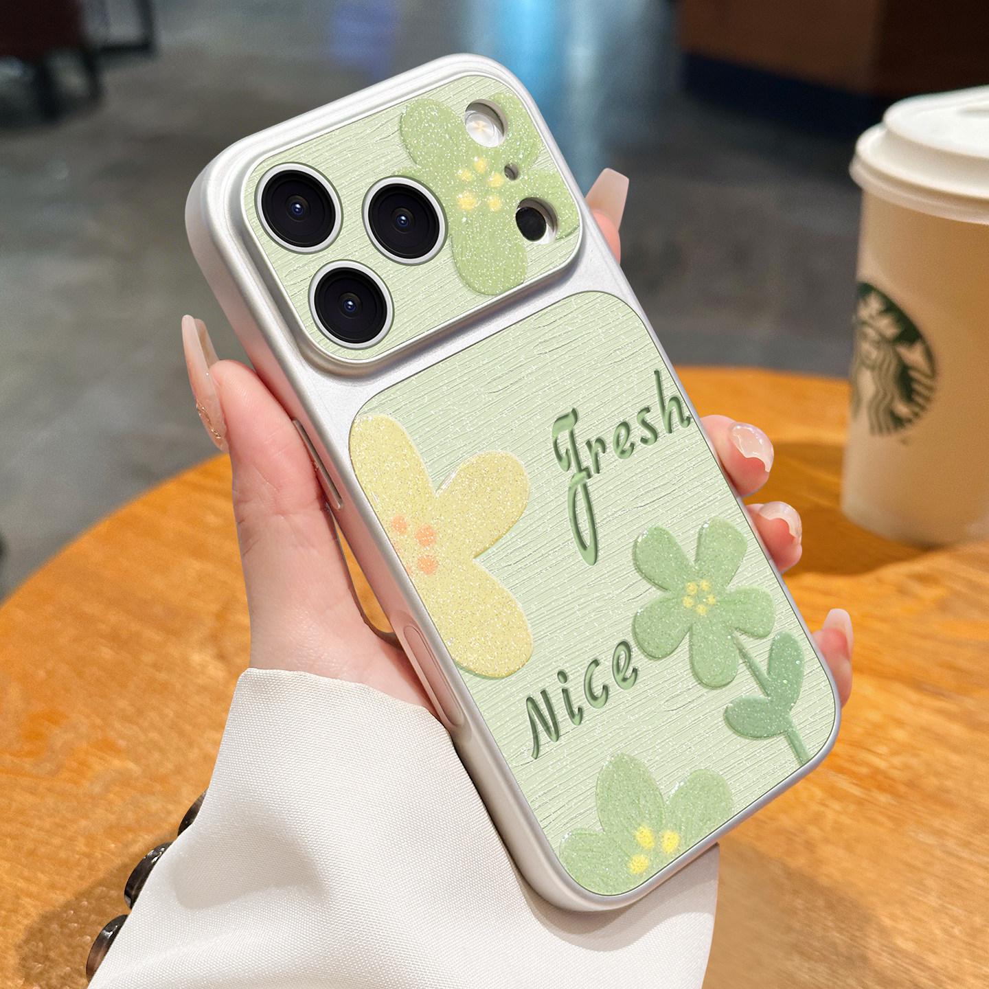 Glitter Embossed Floral iPhone 17 Case for 16 Pro Max - Spring Aesthetic iPhone 17 Pro Max