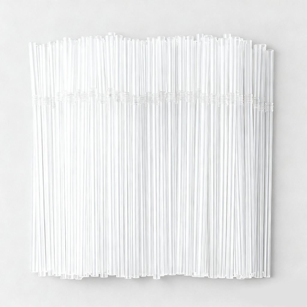 Food Grade Colored Flexible Plastic Drinking Straws For Juice And Milk Tea 100 Pack