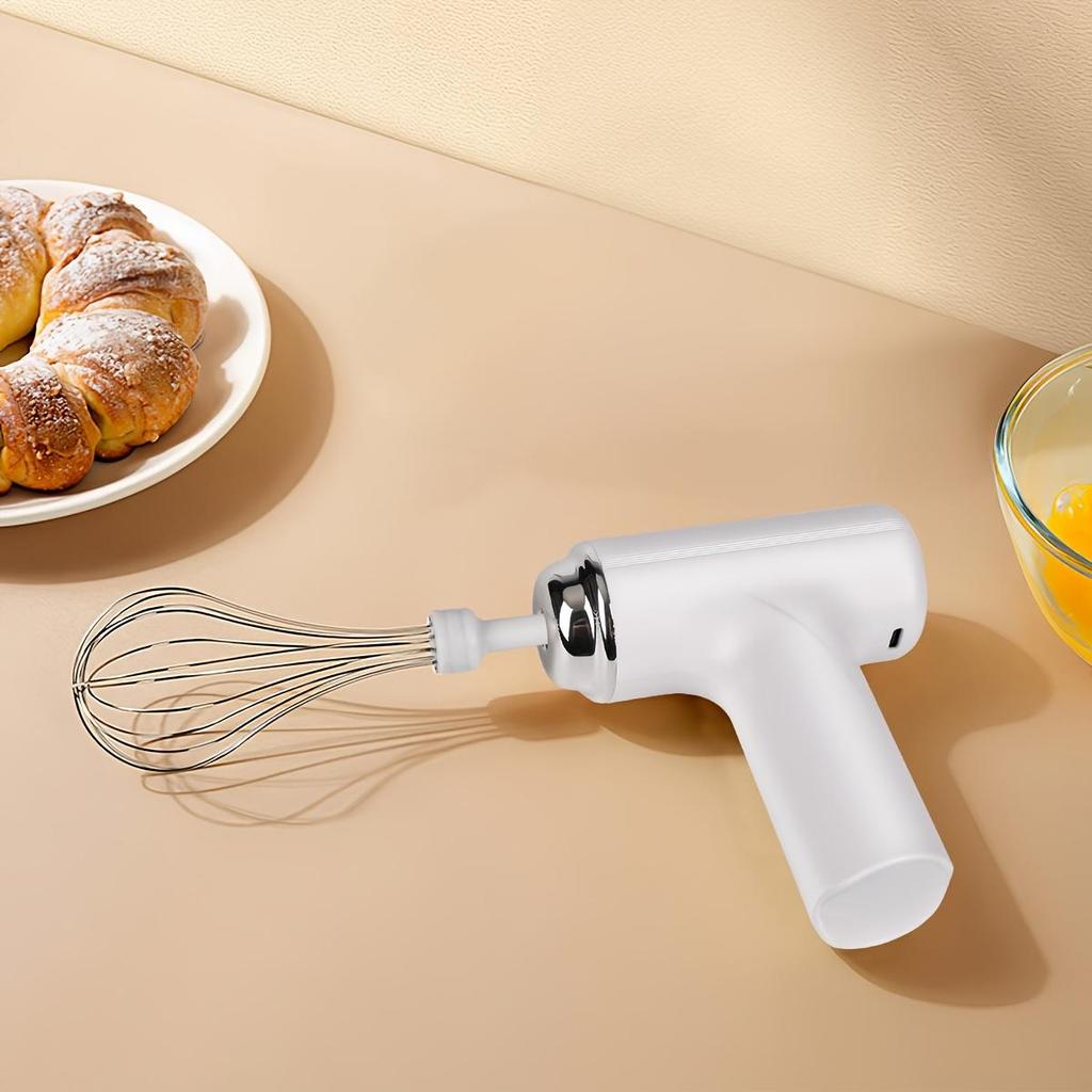 1pc Handheld Electric Eggbeater & Whisk - USB Rechargeable, Cordless, Portable, Lightweight, Easy-to-Use Hand Mixer for Baking Cakes, Cookies, Muffins