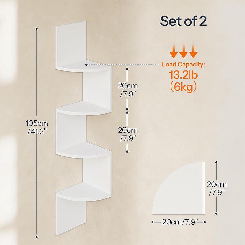 Wall-Mounted Triangular Corner Shelf Rack - Multi-Layer Kitchen Storage Bookshelf