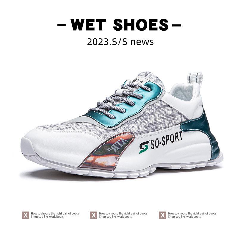 Extra large size men's shoes high-end all-inclusive sneakers spring and autumn new mesh casual shoes thick sole heightening dad shoes