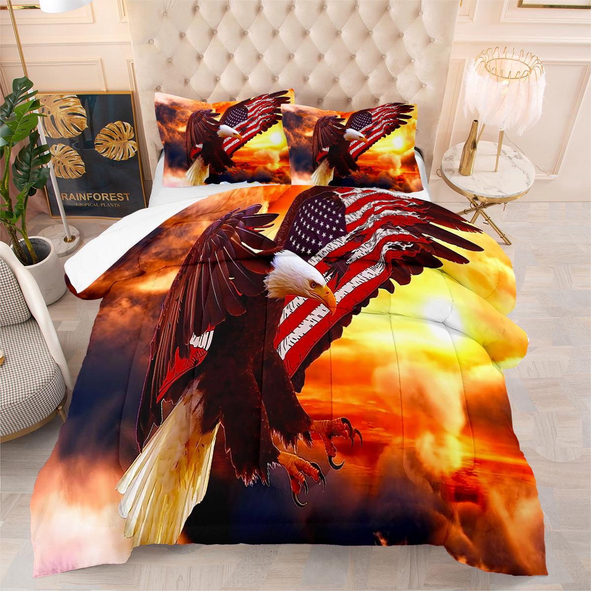 

Tiger Rose Digital Printing Fat Quilt Printing Home Textile Quilt Feather Silk Cotton Quilt Suit Three-piece Quilt Cover 172*218cm