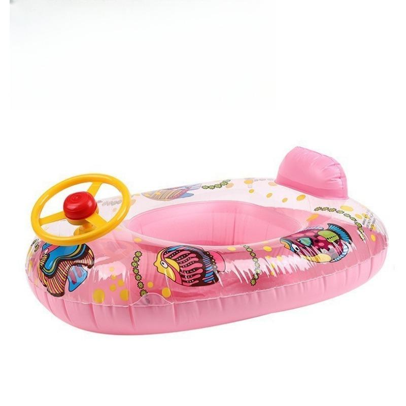 Cartoon Inflatable Float Boat, Baby Swimming Seat Ring for Pool Water Games