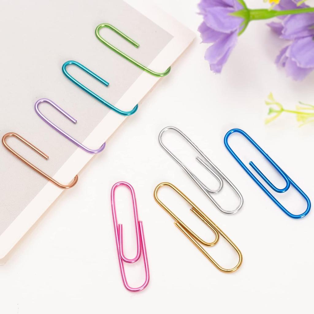 Paper Clips, 240pcs Medium Size Colored, PaperClips Assorted Colors, Paper Clips for Paperwork Office School and Personal Use