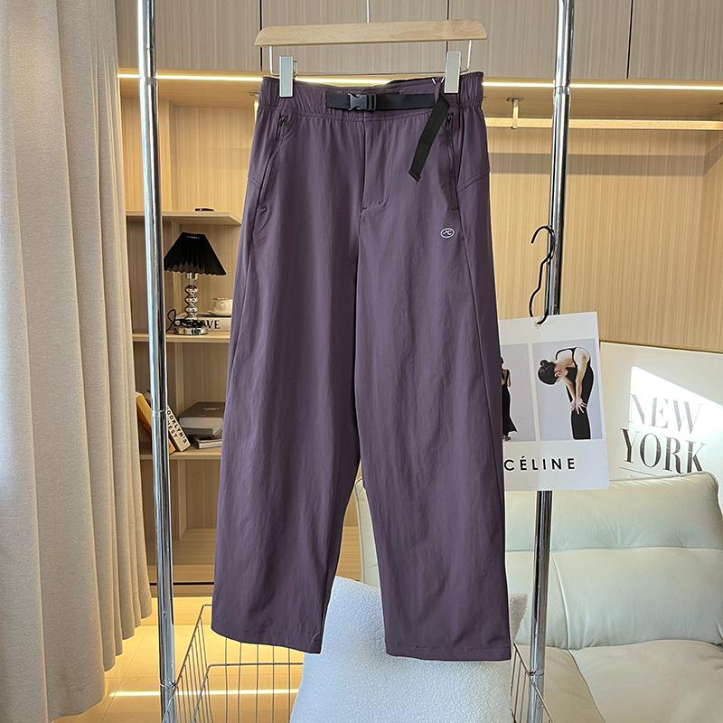 

Женские брюки Banana с поясом, быстросохнущие, отводящие влагу - Прохладные и повседневные для весны/лета Medium фиолетовый