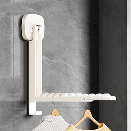 Clothes Drying Rack with Strong Suction Cups Foldable Adjustable Wall Mounted Laundry Drying Holder Bathroom Accessories