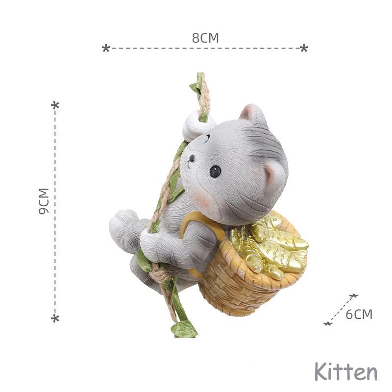 Swing Panda Statue, Hanging Animal Ornament, Swinging Kitten Puppy Koala Figurine for Lawn Garden Courtyard Terrace Patio Tree