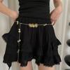 Chinese National Style Golden Flower Waist Chain Female Super Fairy Light Luxury High-End Necklace Bohemian Style With Skirt Belt