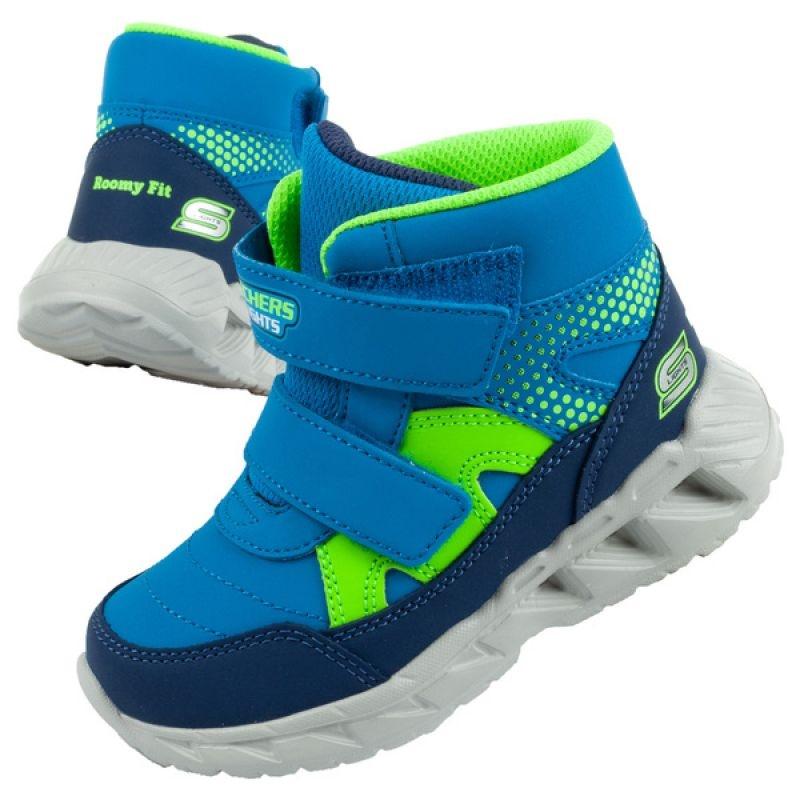 Footwear Skechers Navy / Lime Thunder Squad Kids Winter LED Sneakers