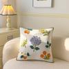 Spring Flower Embroidered Throw Pillowcase Cojines Canvas Towel Embroideried Sofa Square Cushion Cover Headboard Pillowcases