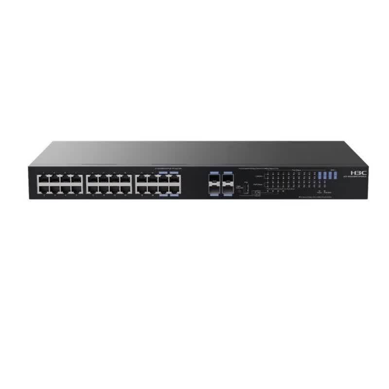 H3C Smart Security 24-Port Gigabit PoE+ Ethernet Switch with 4 10Gb Fiber