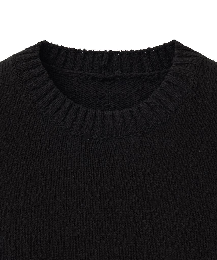 NOIRER Low Gauge Crop Half Knit (Black)