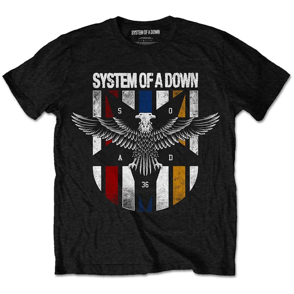 Men s System Of A Down Eagle Colours T-shirt Medium Black 2XL