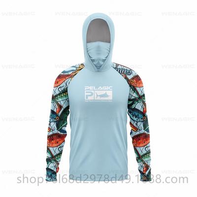 Ice Silk Fishing Suit Long-sleeved T-shirt Hoodie Quick-drying Breathable Sunscreen Summer Thin Men