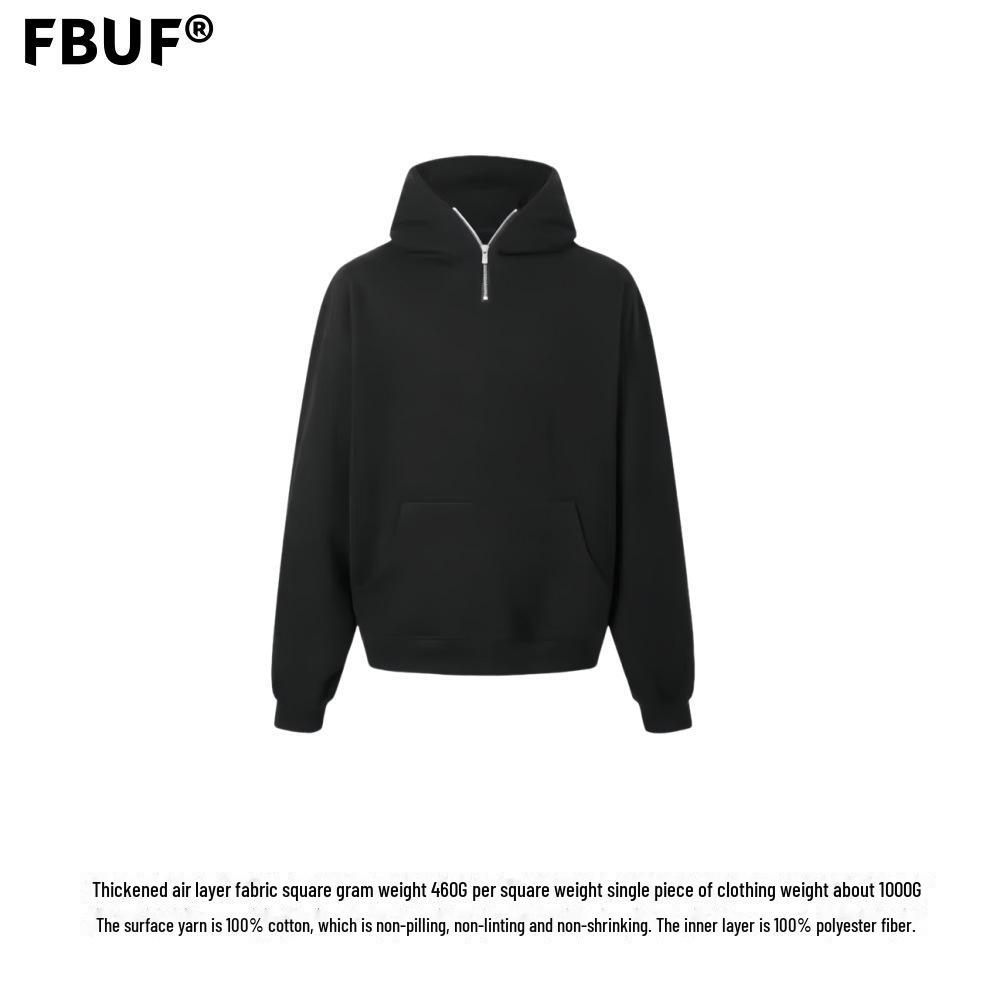 

2026 Heavyweight American-Style Ninja Hooded Sweatshirt - 680g, Half-Zip, Loose Fit, Thick, Versatile, Casual Extra Large