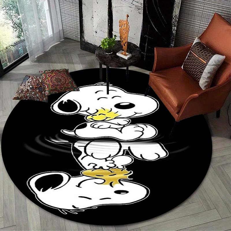 Lucky Red Rose Printed Round Carpet Anti Slip and Easy To Clean Ideal Carpet for Home or Vacation Homes Durable and Affordable