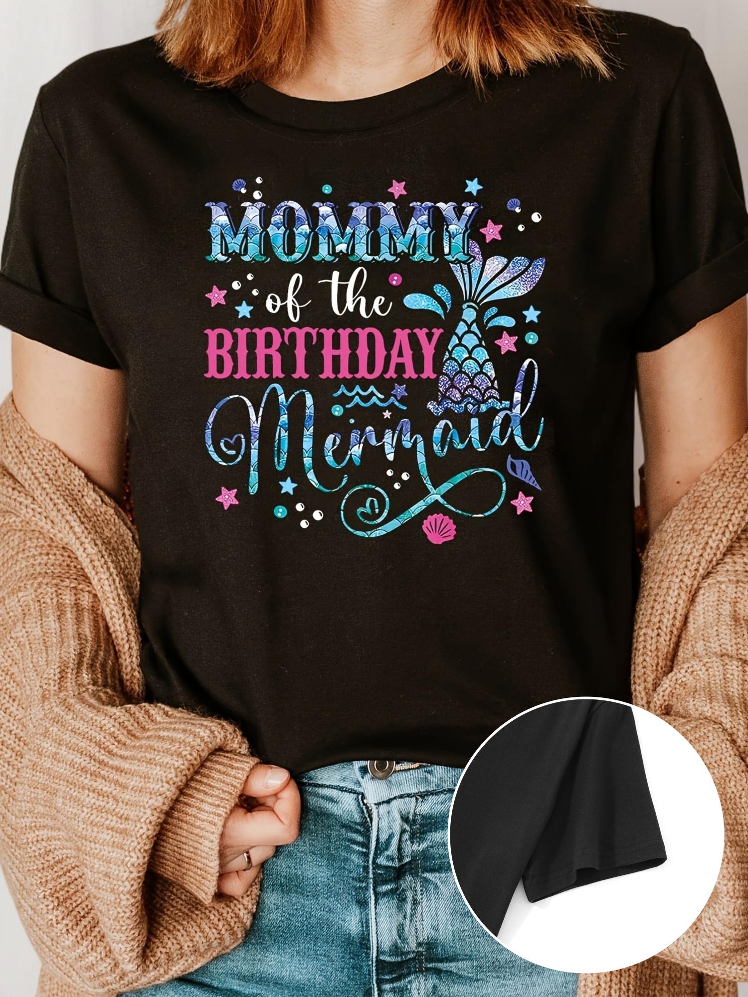 Mommy of the Birthday Mermaid Graphic T-shirt L