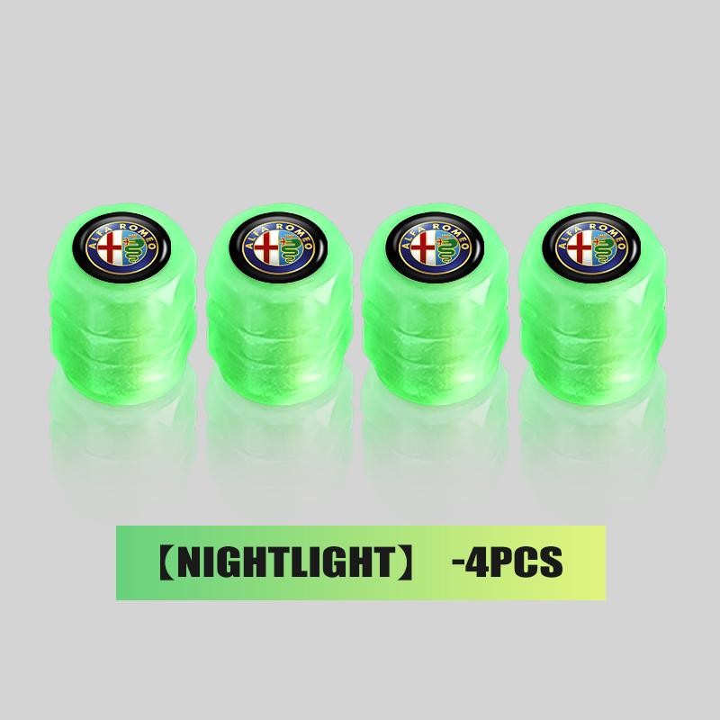 2026 Gorąca Naklejka Świecące Nakładki na Zawory Kół Samochodowych Opony Pokrowce Przeciwpyłowe na Trzonki Felg Do Alfa Romeo 159 Giulietta Giulia 147 Mito 156