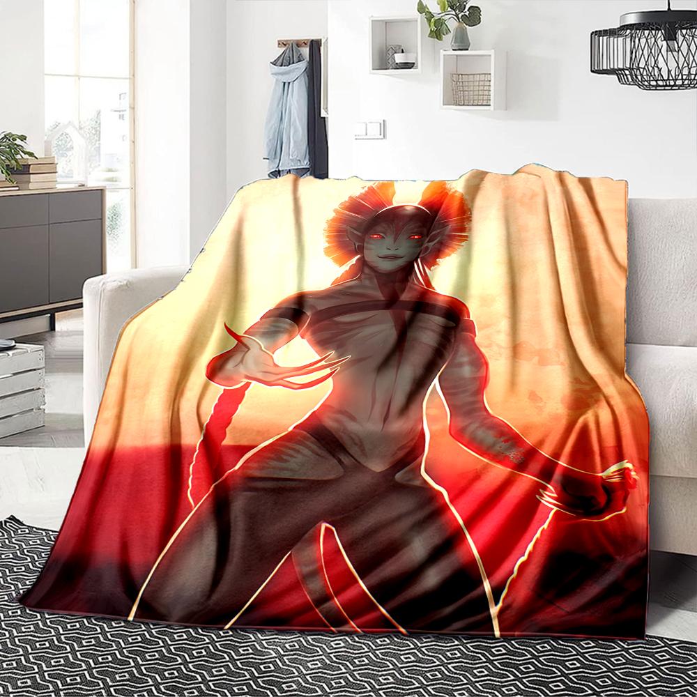 1Pc Fantasy Warrior Couple Blanket For Couch Bed Plush Cozy Fuzzy Blanket Super Soft Warm Blankets For Fall And Winter 0918285