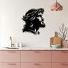 Silhouette Métallique Jésus Art Mural Décoration Chrétienne Religieuse avec Couronne d'Épines Croix Minimaliste Suspendue pour Salon Chambre à Coucher