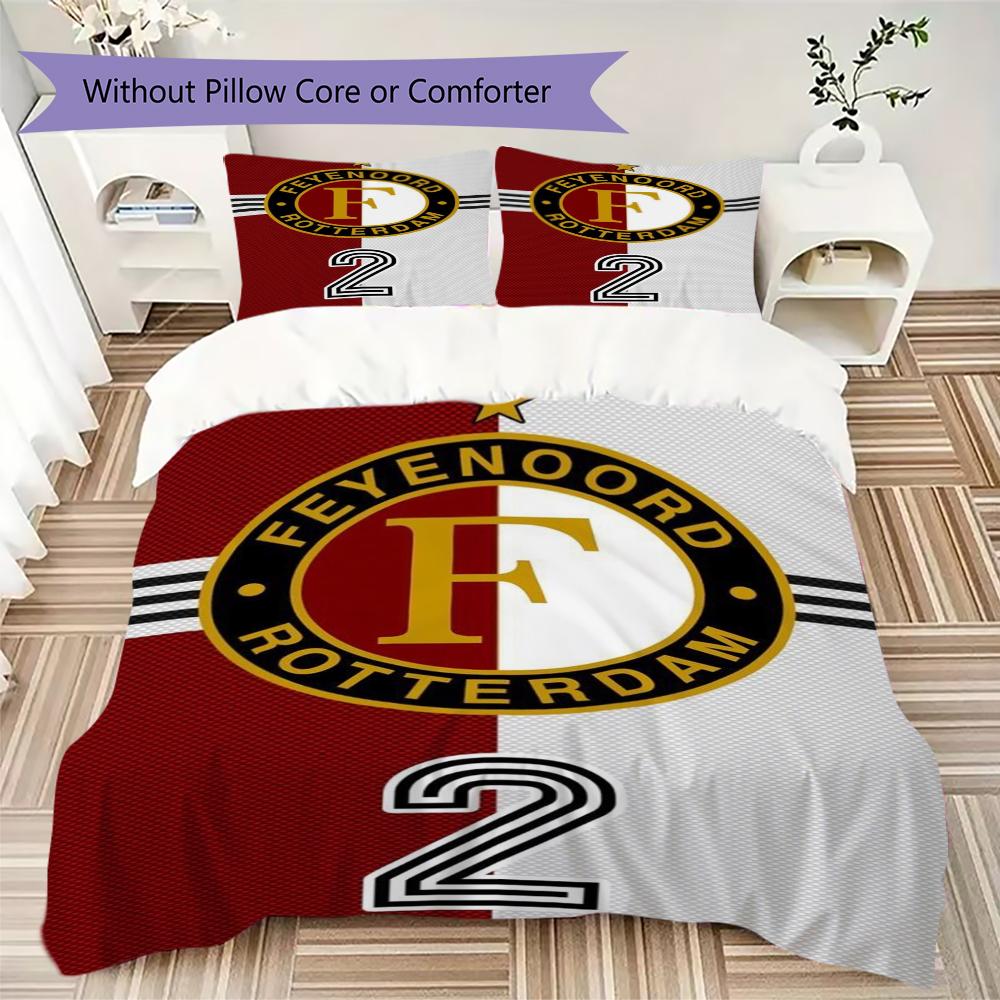 Feyenoord Pattern Bedding Uilt Set Uilt Cover Pillowcase Home Decoration Birthday Gift (1 * Duvet Cover + 2 * Pillowcase Without Core)53