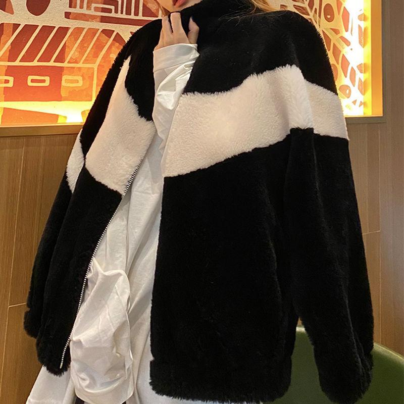 

Женское пальто из искусственного меха под овчину, бархатное утолщенное, осенне-зимнее, ретро, хлопковая стеганая одежда, хлопковый стеганый свитер, короткое, трендовое XL (130-155) белый