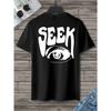 Seek Anticipated Gaze Printing T-Shirts Men Soft Loose Tshirs Breathable Summer Street T-Shirts Cotton Loose Tee Clothes