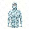 Mens Quick-Dry Ice Silk Long Sleeve Fishing Shirt With Hood Integrated Face Cover UV Protection Outdoor Sunproof Apparel