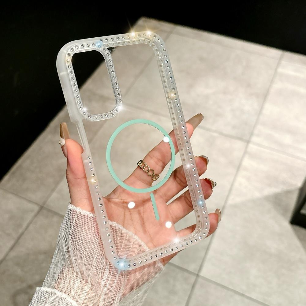 

Transparent Diamond Glitter for Magsafe Case For Samsung Galaxy S25 S24 S23 Plus Ultra A16 A15 A35 A55 A36 A56 Magnetic Cover Galaxy S25