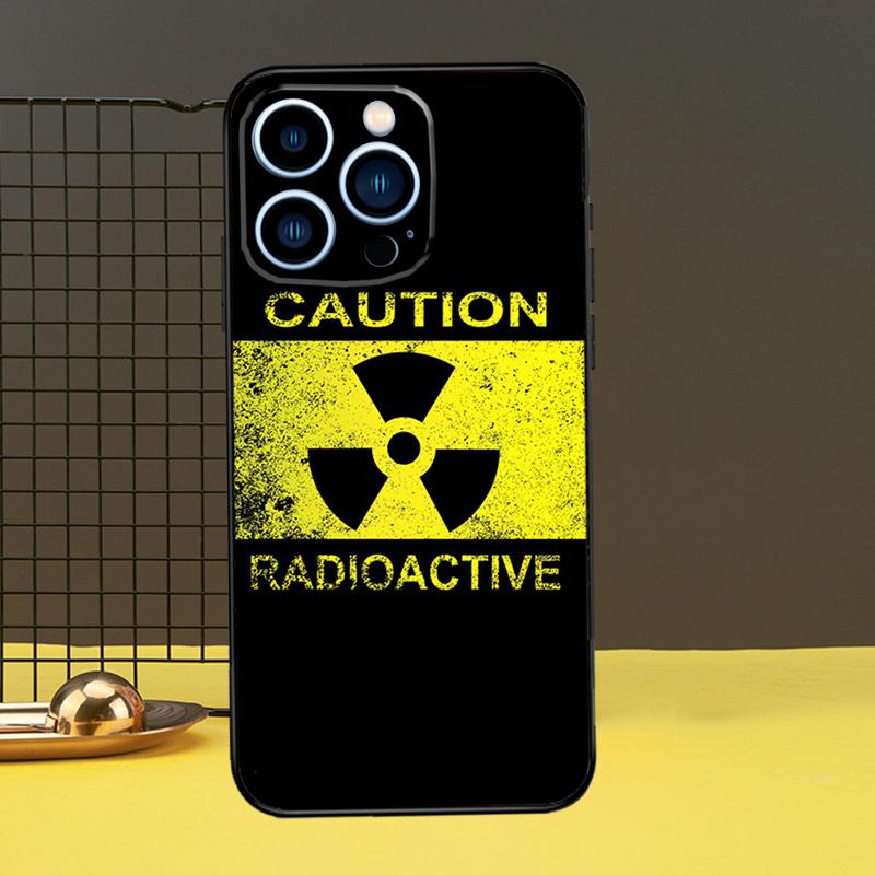 Nuclear Radiation Warning Sign Case For iPhone 16 15 14 13 12 11 Pro Max X XR XS 7 8 Plus 12 13 Mini Bumper Cover