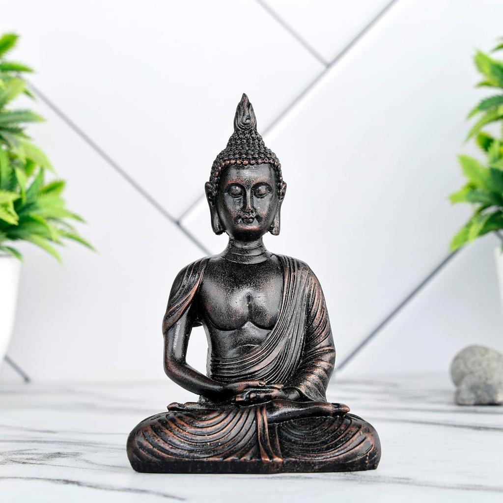 Ny Sittende Mediterende Buddha Statue pyntegjenstand Idol Hjemmedekorasjonsartikler for Stue og Gaver