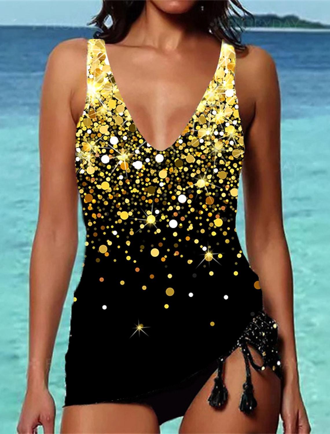 

Сексуальный купальник с высокой талией, комплект из двух частей, пляжная одежда, монокини, женский, новый дизайн с принтом, купальный костюм, летняя мода, танкини, XS-8XL 5XL жёлтый