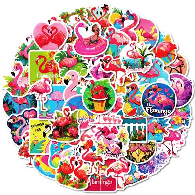 50 Sheets Of Girl'S Heart Hand-Painted Rose Red Flamingo Graffiti Decorative Sticker Diy Refrigerator Skateboard Helmet Sticker