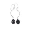 Black Tourmaline Gemstone 925 Sterling Silver Jewelry Handcrafted Earrings 2.60" EE-43-19