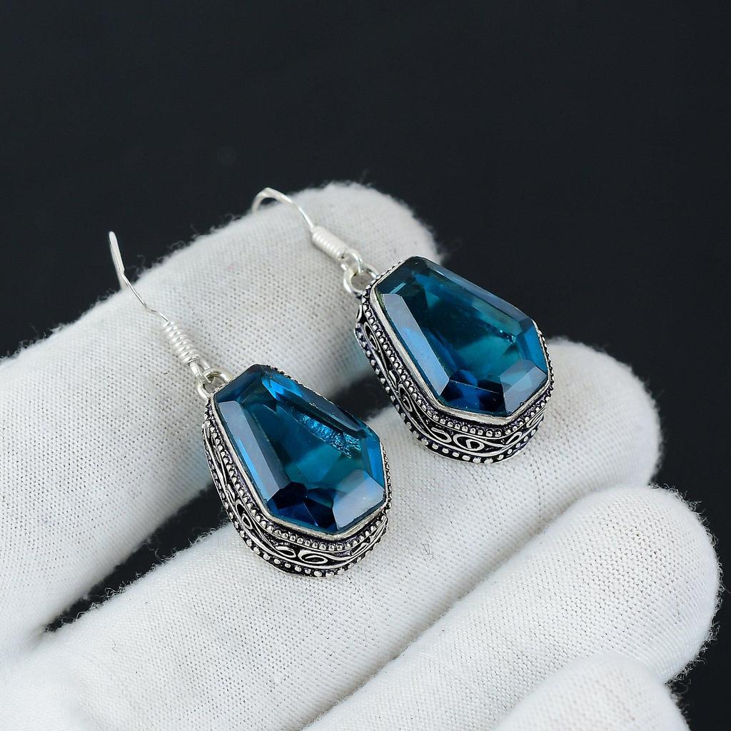 Atemberaubende indocolite Sarg Edelstein Ohrringe, 925 Sterling Silber Ohrring, Handgefertigter Boho Silber Schmuck Hängeohrringe, Muttertagsgeschenk