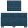 Blue Box Spring Bed with Mattress 120 x 190 cm Velvet