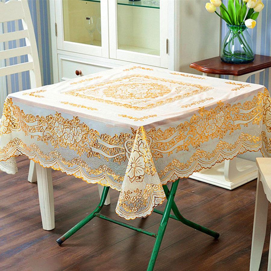 

Waterproof and Oil-Proof Table Cover, Home Table Mat, High-End Sense Tablecloth, Wash-Free 130*130cm