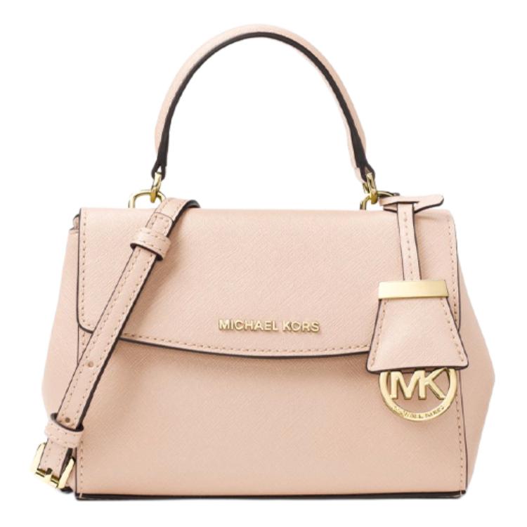

Michael Kors Mk Ava Вінтажний Однотонний Сумка з клапаном Універсальна Для поїздок Підвіска з логотипом Шкіряна Сумка через плече Маленька 32F5GAVC1L-SOFT-PINK Basic Set (Bag+Dust Bag)