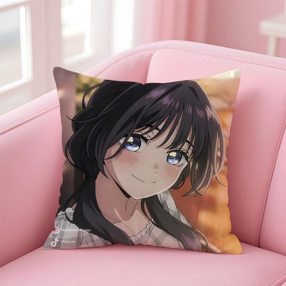 anime Kaoruko Waguri Cushion Cover Comfortable Reversible Pillow Cover Ideal for Car Sofa Bedroom & Beyond